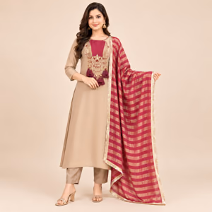 Premium Glass Malai Kurti Pant Set with Kanjivaram Weaving Dupatta 1