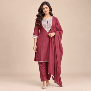 Rangoli Crush Silk Mirror Work Suit Set with Heavy Embroidery & Matching Dupatta 1